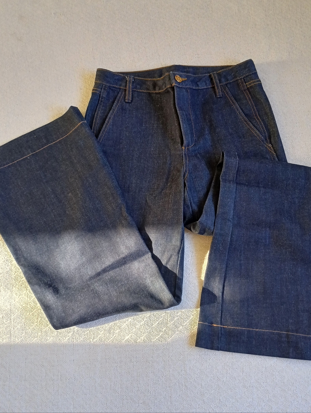 tory burch ♡ high waisted flare denim jeans 27 dark wash